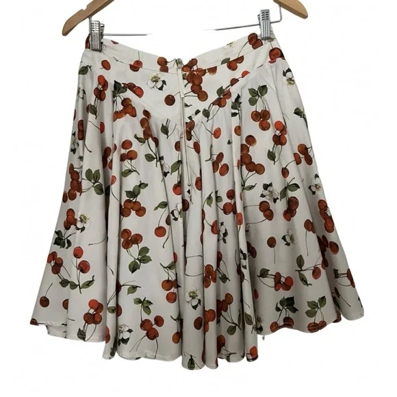 Dolce&Gabbana Cherry Floral Print Midi Skirt